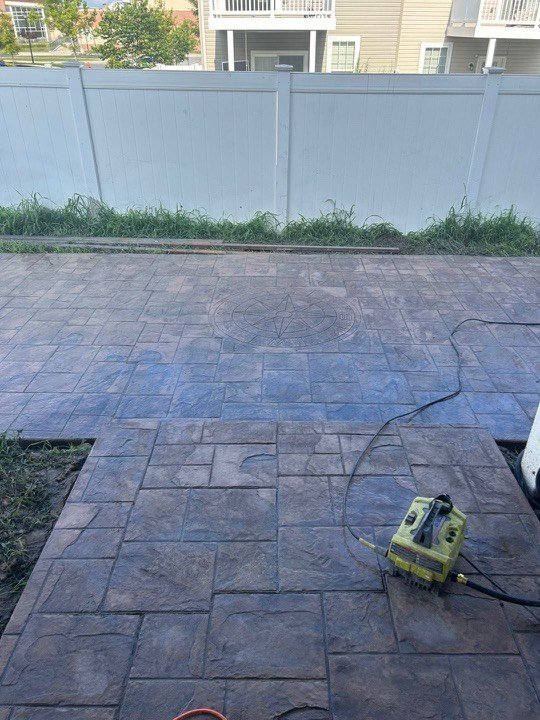 Stamped concrete patio