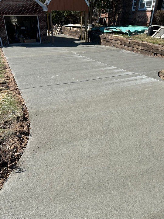 Backyard concrete patio